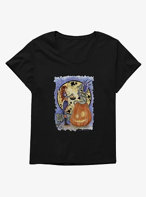Dragons Love Candy Corn Girls T-Shirt Plus by Amy Brown