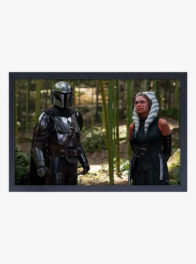 Star Wars Boba Fett Ashoka Mando Framed Wood Wall Art