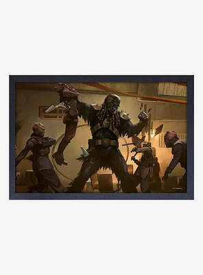 Star Wars Boba Fett Krrsantan Bar Framed Wood Wall Art