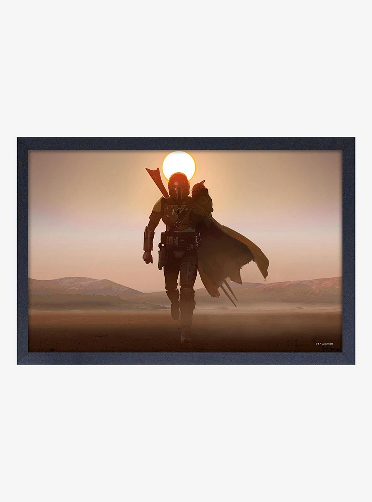 Star Wars Boba Fett Mando Desert Framed Wood Wall Art