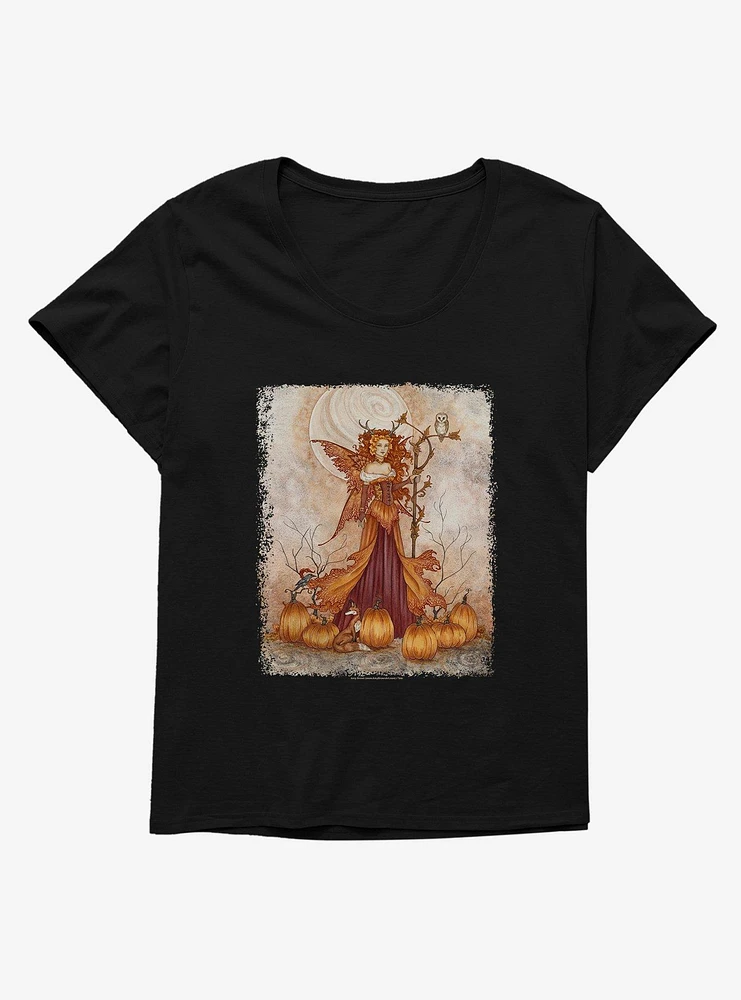 Pumpkin Queen Girls T-Shirt Plus by Amy Brown
