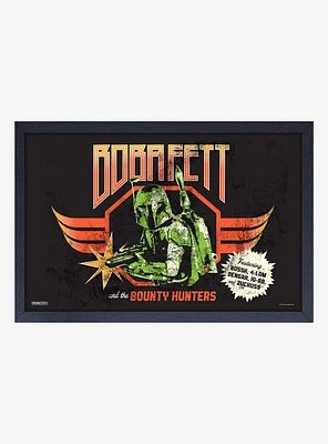 Star Wars Rock Poster Boba Fett Framed Wood Wall Art