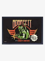 Star Wars Rock Poster Boba Fett Framed Wood Wall Art