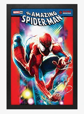 Marvel Spider-Man 60Th Ann Neon Framed Wood Wall Art