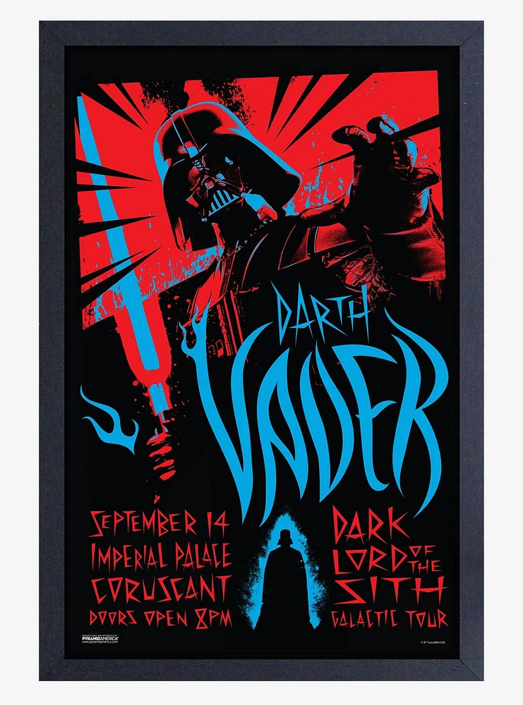 Star Wars Rock Poster Vader Framed Wood Wall Art