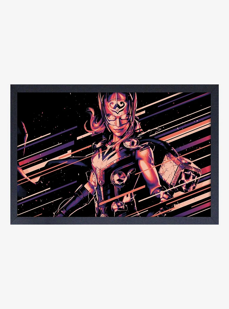 Marvel Thor Love And Thunder Cosmic Jane Framed Wood Wall Art