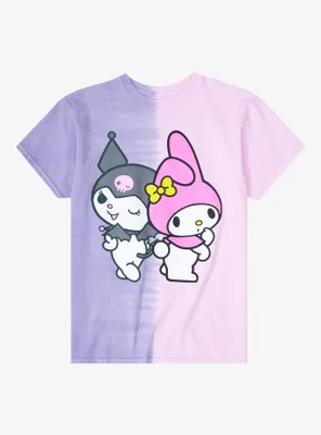 Sanrio Kuromi and My Melody Split Dye T-Shirt - BoxLunch Exclusive