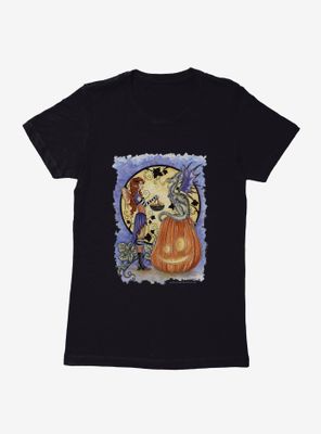 Dragons Love Candy Corn Womens T-Shirt by Amy Brown