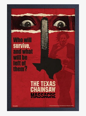 The Texas Chainsaw Massacre Newsprint Framed Wood Wall Art