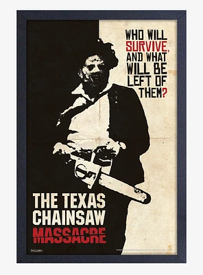 The Texas Chainsaw Massacre Who Will Survive? Framed Wood Wall Art