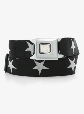Buckle-Down Black & White Stars Seat Belt Belt