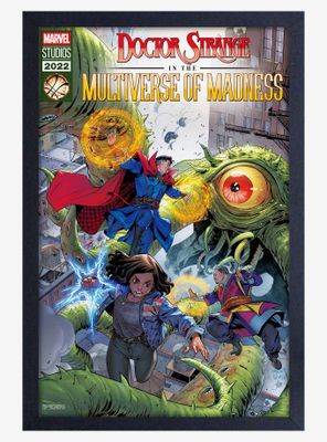 Marvel Dr. Strange 2 Multiverse Of Madness Comic Framed Wood Poster