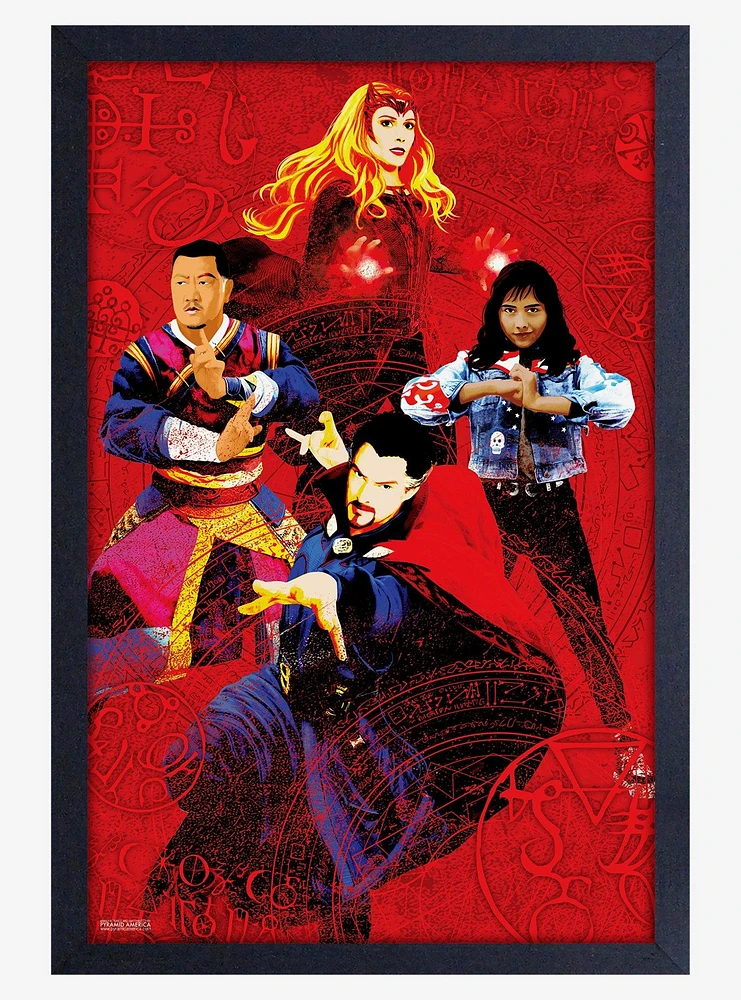 Marvel Dr. Strange 2 Multiverse Of Madness Group Framed Wood Poster