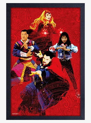 Marvel Dr. Strange 2 Multiverse Of Madness Group Framed Wood Poster