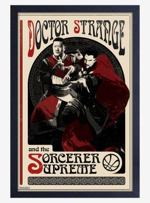 Marvel Dr. Strange 2 Multiverse Of Madness Sorcerer Sup Framed Wood Poster