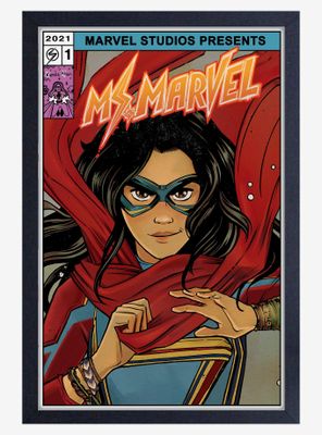 Marvel Ms. Marvel Comic Framed Wood Poster