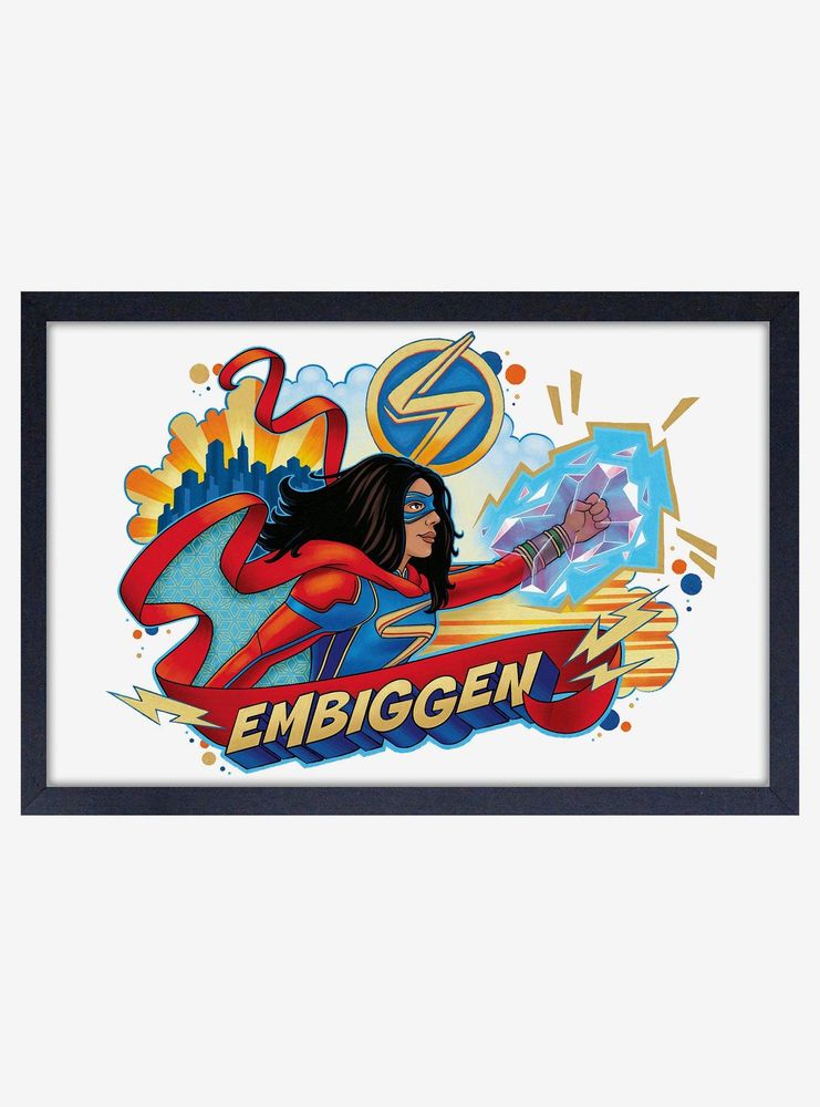 Marvel Ms. Marvel Embiggen Framed Wood Poster