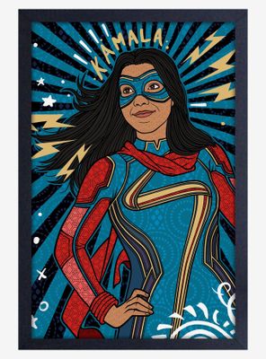 Marvel Ms. Marvel Kamala Framed Wood Poster