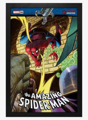 Marvel Spider-Man 60Th Ann Villains Framed Wood Poster