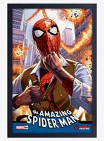 Marvel Spider-Man Saves The Day Framed Wood Poster