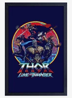 Marvel Thor Love And Thunder Squad Framed Wood Poster