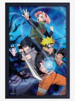 Naruto Shippuden Group Fight Pose Framed Wood Poster