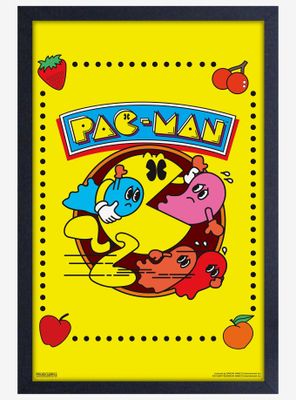 Pac-Man Ghost Swallow Framed Wood Poster