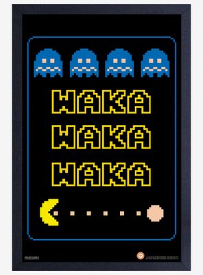 Pac-Man Waka Retro Framed Wood Poster