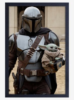 Star Wars Boba Fett Mando Child Framed Wood Poster