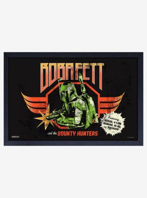 Star Wars Boba Fett Rock Poster Framed Wood Poster
