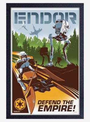 Star Wars Endor Framed Wood Poster