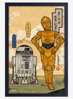 Star Wars Japanese R2 Cp3O Framed Wood Poster