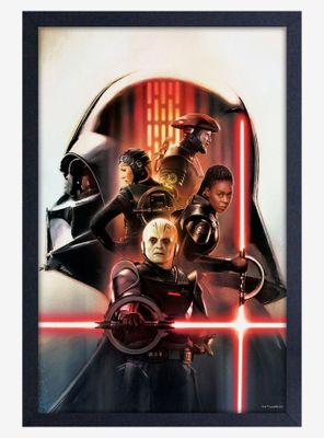 Star Wars Obi-Wan Vader Group Framed Wood Poster