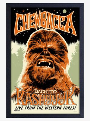 Star Wars Rock Poster Chewbacca Framed Wood Poster