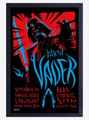 Star Wars Rock Poster Vader Framed Wood Poster