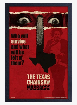 The Texas Chainsaw Massacre Newsprint Framed Wood Poster
