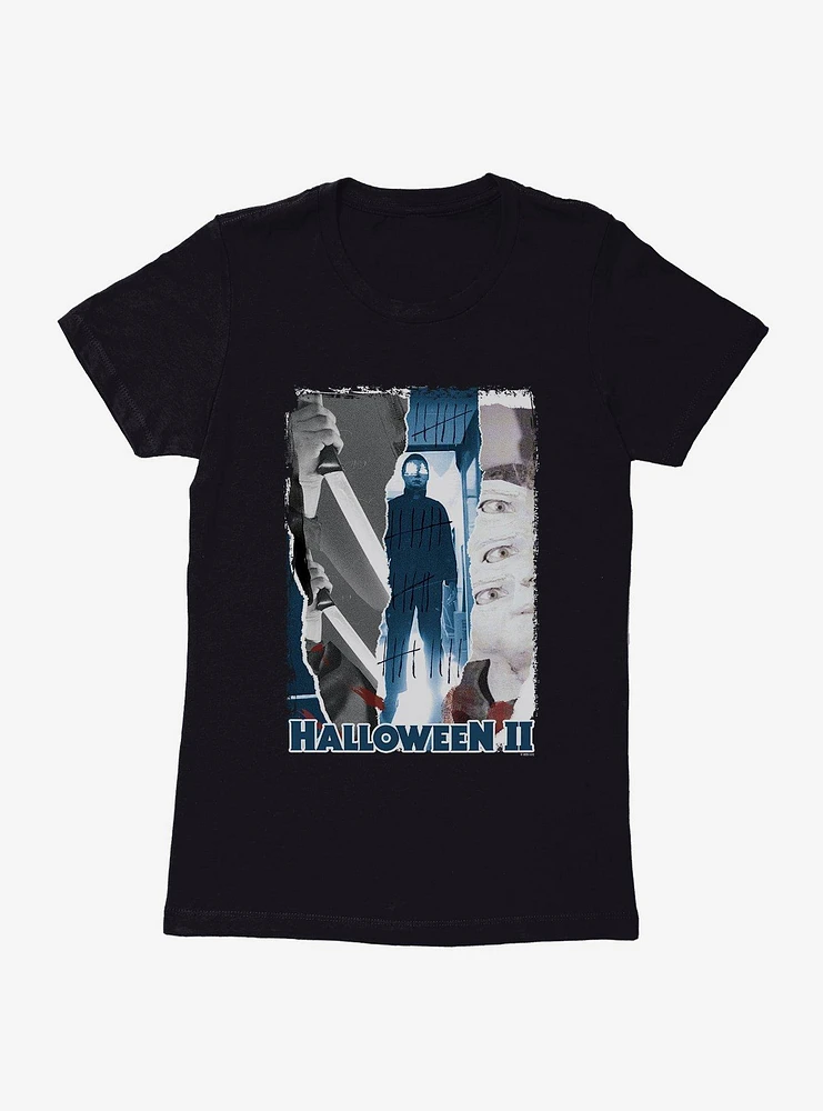 Halloween II Michael Myers Slasher Panels Womens T-Shirt
