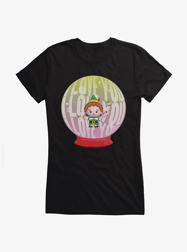 Elf I Love You Snowglobe Girls T-Shirt