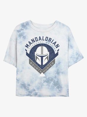 Star Wars The Mandalorian Bounty Hunter Emblem Tie-Dye Womens Crop T-Shirt