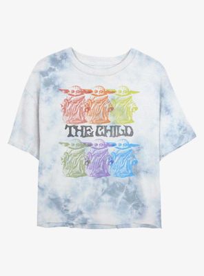 Star Wars The Mandalorian Child Hexad Illusion Tie-Dye Womens Crop T-Shirt