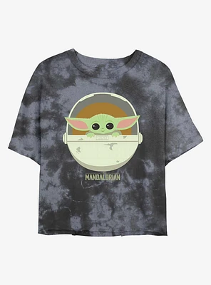 Star Wars The Mandalorian Child Bassinet Tie-Dye Womens Crop T-Shirt