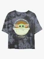 Star Wars The Mandalorian Child Bassinet Tie-Dye Womens Crop T-Shirt