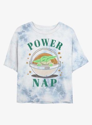 Star Wars The Mandalorian Child Power Nap Tie-Dye Womens Crop T-Shirt