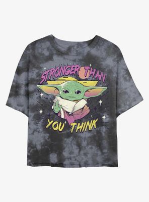 Star Wars The Mandalorian Child Stronger Than You Think Tie-Dye Womens Crop T-Shirt