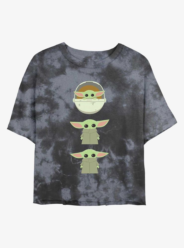 Star Wars The Mandalorian Child Stack Tie-Dye Womens Crop T-Shirt