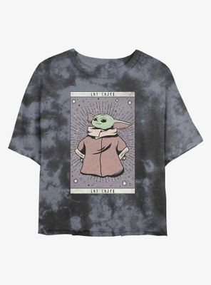 Star Wars The Mandalorian Child Tarot Tie-Dye Womens Crop T-Shirt