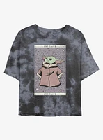 Star Wars The Mandalorian Child Tarot Tie-Dye Womens Crop T-Shirt