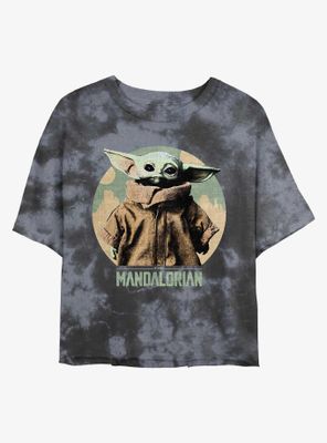 Star Wars The Mandalorian Child Vintage Tie-Dye Womens Crop T-Shirt