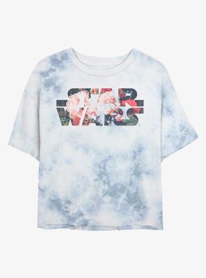 Star Wars Antique Flower Logo Tie-Dye Womens Crop T-Shirt