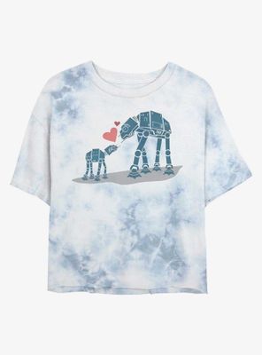 Star Wars AT-AT Mother & Son Portrait Tie-Dye Womens Crop T-Shirt